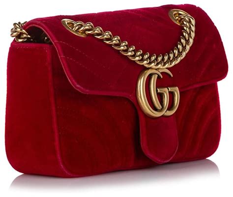 gucci marmont velluto rosso